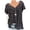 Black, variant on ZZwxWA Womens V Neck Loose Fit Tops Floral Printing Short Sleeve T Shirts Casual Tunic Soft Blouse Lightweight Comfy Basic