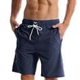 thumbnail image 3 of Thousandth Men's Casual Plus Size Comfortable Summer Drawstring Loose Elastic Waist Relaxed Pocket Breathable Athletic Shorts Gym Shorts, 3 of 9