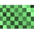thumbnail image 1 of Ahgly Company Indoor Rectangle Checkered Emerald Green Modern Area Rugs, 7' x 9', 1 of 4
