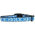 thumbnail image 1 of Damask Nylon Dog Collar Medium Blue, 1 of 1