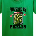 thumbnail image 4 of Inktastic Pickle Lover Funny Powered by Pickles Youth T-Shirt, 4 of 5