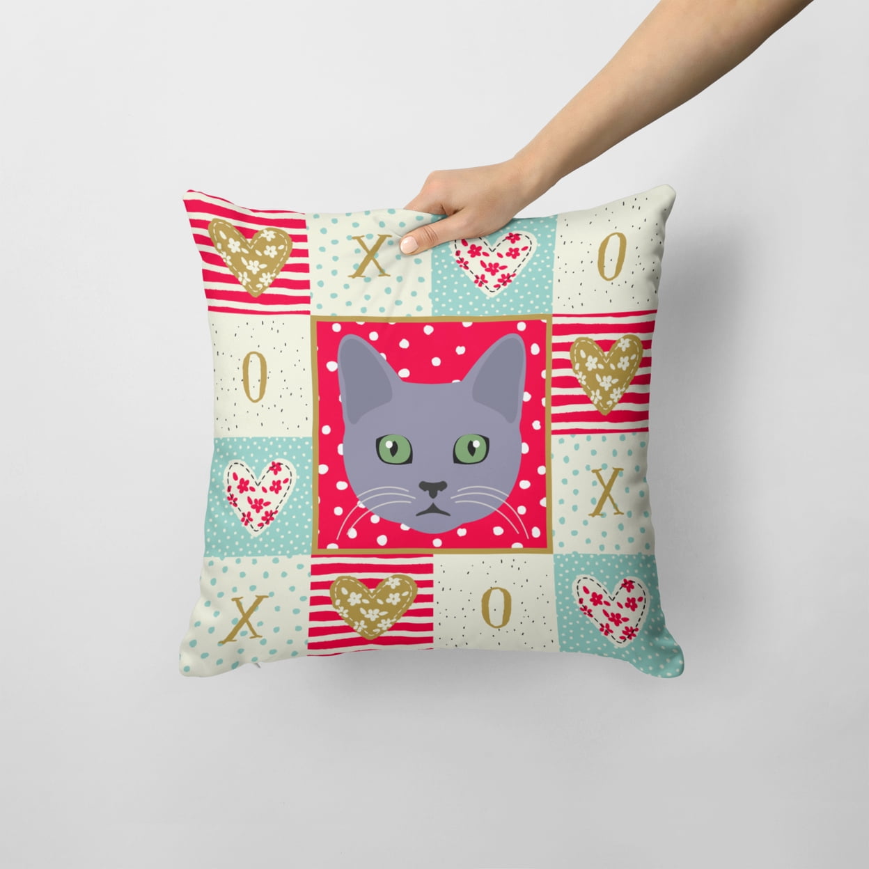 Korat Cat Love Fabric Decorative Pillow