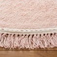 thumbnail image 4 of Safavieh Easy Care Willard Solid Cotton Machine Washable Area Rug, Pink/Ivory, 7' x 7' Round, 4 of 9
