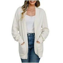 Patlollav Plus Size Womens Cardigan Sweater,Long Sleeve Comfortable Commuting Loose Fitting Sweater