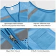 thumbnail image 5 of Toptie Mesh Safety Vest Zipper Team Volunteer Uniform Vest, Reflective Running Vest with Pockets, Slim Fit-Orange-L, 5 of 8