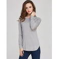 thumbnail image 2 of Camii Mia Womens T-shirts Long Sleeve Solid Top, 2 of 5