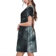 thumbnail image 2 of Balery Cloud White Dragon Vestidos sueltos de manga corta para mujer, vestidos de verano 2025, vestidos casuales de corte A con vuelo., 2 of 6
