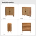 thumbnail image 3 of 28" Storage Sideboard Cabinet, Tina's Home 2 Rattan Doors Wooden Buffet Adjustable Shelves Bedroom, 3 of 8