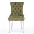 thumbnail image 2 of Velvet Dining Chairs, 2, Olive, Stainless Steel Legs With , Handmade Trim, Sw1701ol Upholstered Chair, Chromed Legs, Solid Wood Construction, Comfortable Foam Cushion, Nailhead 2, 2 of 7