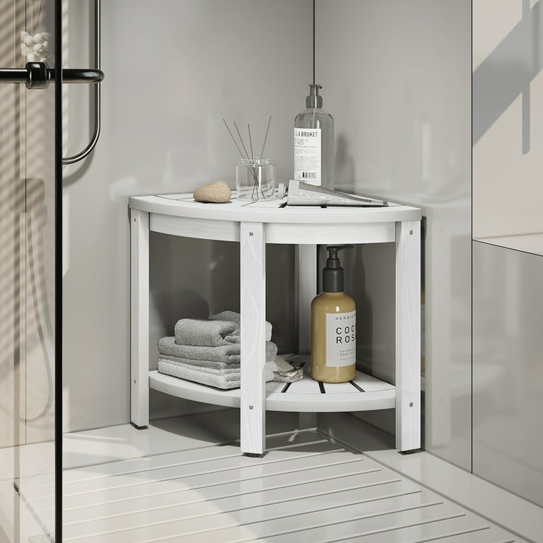 White corner shower bench new arrivals