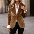 thumbnail image 4 of ClodeEU Women's Lapel Single Button Long Sleeve Velvet Blazer,Casual Slim Fit Work Office Suit Jacket ,Women's Plus L, 4 of 5
