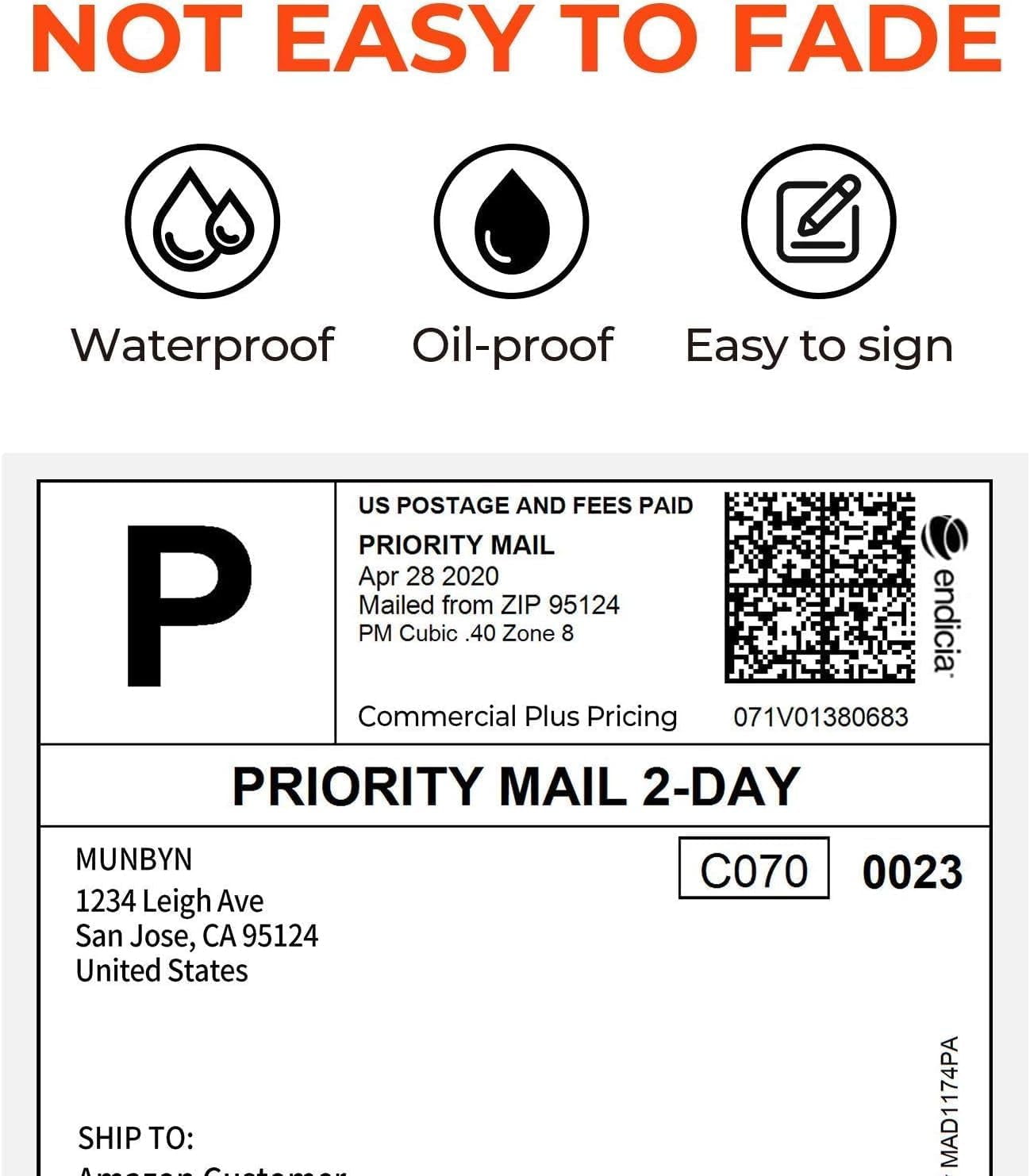 Thermal Direct Shipping Label (Pack of 500 4x6 Per Fanfold Labels) - Commercial Grade