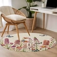 thumbnail image 4 of Round Area Rugs Collection 4 Ft, Spring Floral Non-Slip Residential Carpet, Watercolor Lavender Daisy Butterflies Beige Indoor Crawling Mats Runner Rugs for Living Room/Dining Room/Bedroom, 4 of 8