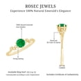thumbnail image 5 of Rosec Jewels Minimal Promise Ring with Emerald and Diamond for Women (AAA Quality), 14K Yellow Gold, US 11.50, 5 of 8