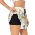 thumbnail image 1 of Balery Golf Icons And Golfer Pantalones cortos deportivos para mujer con forro y dos bolsillos, elásticos, para entrenamiento, gimnasio, yoga-XX-Large, 1 of 7