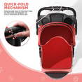 thumbnail image 6 of Magshion 3-Wheel Pet Stroller, Foldable Jogger for Small/Medium Dogs & Cats (33lb Max), Lightweight w/Breathable Mesh, Cup Holder & Basket, Red, 6 of 13