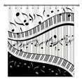 thumbnail image 1 of Rideau de Douche Musique Noir et Gris, 1 of 2