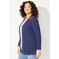 thumbnail image 3 of Catherines Women's Plus Size Waffle Knit Lace Back Cardigan, 3 of 4