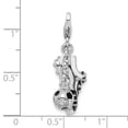 thumbnail image 5 of Sterling Silver Amore La Vita Polished 3-D Moveable Enameled Soccer Shoe and Ball Charm Pendant with Fancy Lobster Clasp, 5 of 5