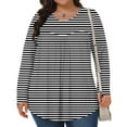 thumbnail image 2 of fatyb Plus Size Tops for Women Long Sleeve Casual Pleated Tunic Tops Womens Dressy Loose Tee Blouses, 2 of 6