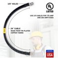 thumbnail image 3 of AWG #2/0 Black Battery Interconnect Cable 24" with 3/8" Lugs ASSEMBLED IN USA, 3 of 4