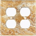 thumbnail image 3 of Metal Light Switch Plate Outlet Cover (Image of Marble Brown MAR023), 3 of 13