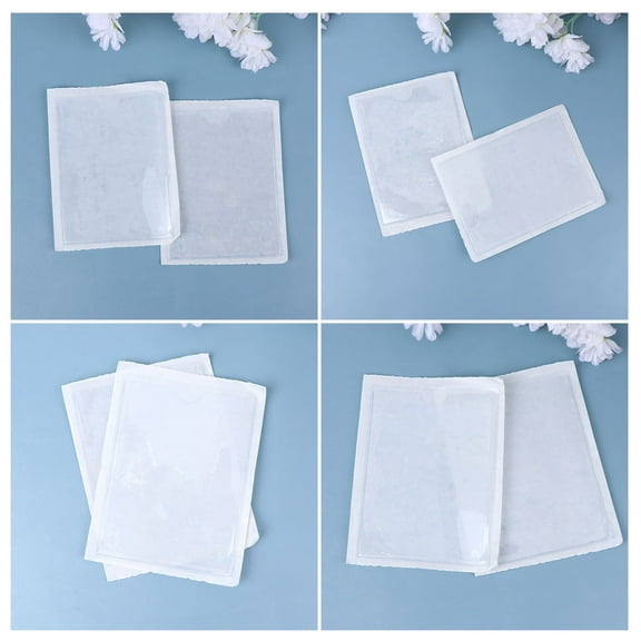Soimiss 10Pcs Self Adhesive Plastic Badge Holders Transparent PVC Label Covers
