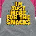 thumbnail image 3 of Instant Message - I'm Just Here For The Snacks - Toddler & Youth Girls Raglan Graphic T-Shirt, 3 of 5