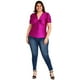 thumbnail image 5 of Blusa de satín Roman Fashion /Tallas Extras, 1825 (Magenta) fucsia oscuro 40 Roman Fashion BL-GR-1825-MAGENTA, 5 of 6