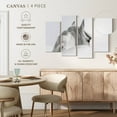 thumbnail image 5 of Elephant Stock Exquisite White Horse Wall Art - Horizontal Multi Panel Canvas - Living Room Wall Decor - Animal Multi Panel - Gray And White Decor By Photoinc Studio - 84" x 54", 5 of 8