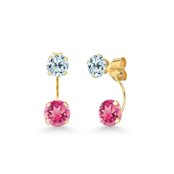 Gem Stone King 4 40 Ct Round Pink Mystic Topaz Sky Blue Topaz 14k Yellow Gold Earrings Walmart Com Walmart Com Gem Stone King 4 40 Ct Round Pink Mystic Topaz Sky Blue Topaz 14k Yellow Gold Earrings Walmart Com Walmart Com