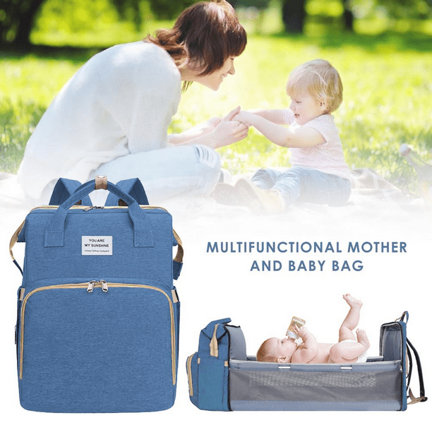 3 en 1 Sac à Langer Sac à Dos Lit Bébé Pliable Portable Sac de Couchage