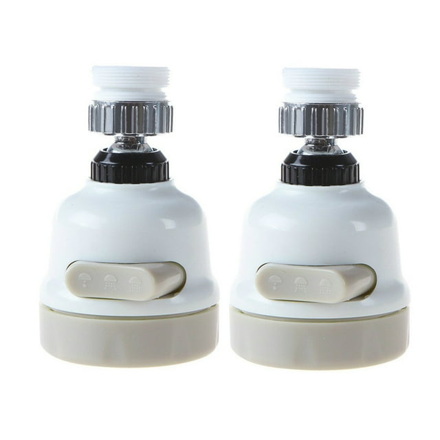 Fiudx Grifo Presurizado, Dispositivo de Ahorro de Agua, Rotación de 360°, Tres Modos de Conmutación, Apto para Cocina y Baño, Ajuste Universal, Juego de 2 Piezas, Tamaño 8,5 X 5,5 Cm