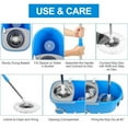 thumbnail image 2 of Spin Mop and Bucket with Wringer Set, 3 Washable Microfiber Pads Included for Floor Cleaning, Adjustable Stainless Steel Handle, Easy Moving with Wheels, Blue, 2 of 7