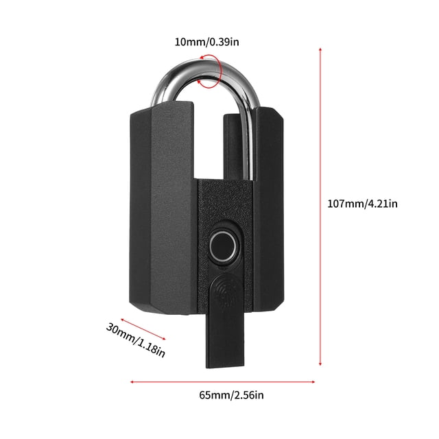 Cadenas à Empreinte Digitale Robuste avec Application Serrure Intelligente Étanche avec Clé pour Clôture d'Entrepôt Portail Extérieur Cadenas Intelligent Rechargeable