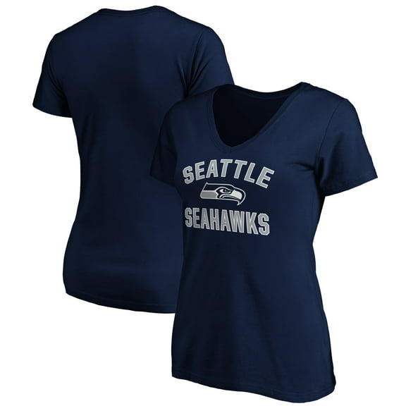 Women's College Navy Seattle Seahawks Victory Arch V-Neck T-Shirt