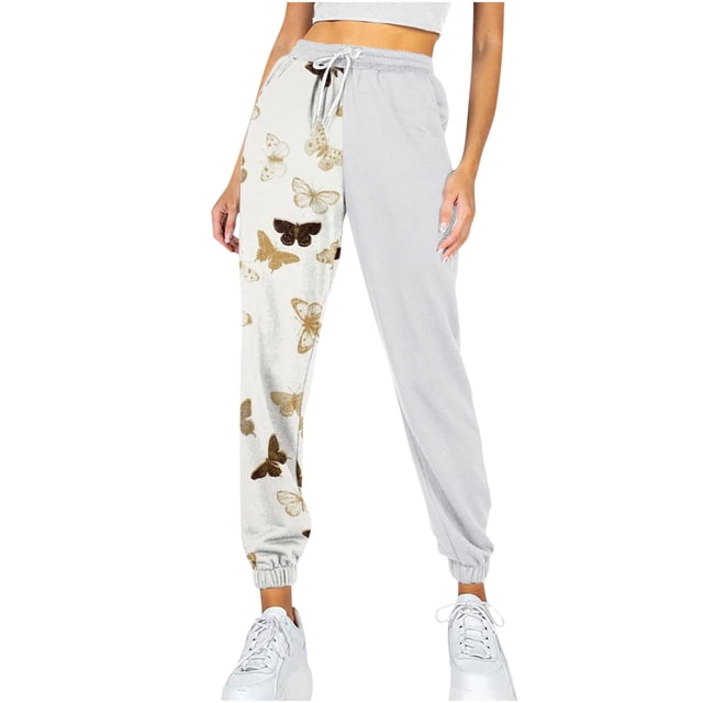 Pantalones de pierna ancha sueltos de cintura alta para mujer, deportivos, casuales, ajustados, con cordones Fridja alkflakhf33263
