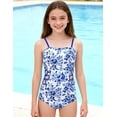 thumbnail image 4 of Aideaone Girls Swimsuit Quick Dry Cut Out One Piece Bathing Suit Adjustable Straps Swimwear with Cover Up Skirt Size 7-14, 4 of 6