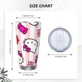 thumbnail image 4 of Lsque Sanrio Pattern 20oz Car Cup with Lid and Straw, Insulated Coffee Cup with Straw Topper, Spill Proof Travel Coffee Mug, Stainless Steel Tumble, 4 of 8