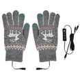 thumbnail image 2 of 1 Pair USB Charging Heated Gloves Touchscreen Adjustable 3 Heat Levels Thick Knitted Fingerless Washable High Elasticity Office Typing Student Writing Gloves, 2 of 7