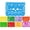 Blue, yellow, red, variant on Day of The Dead Papel Picado Banner, 16-Foot Plastic with 10 Extra Large Panels