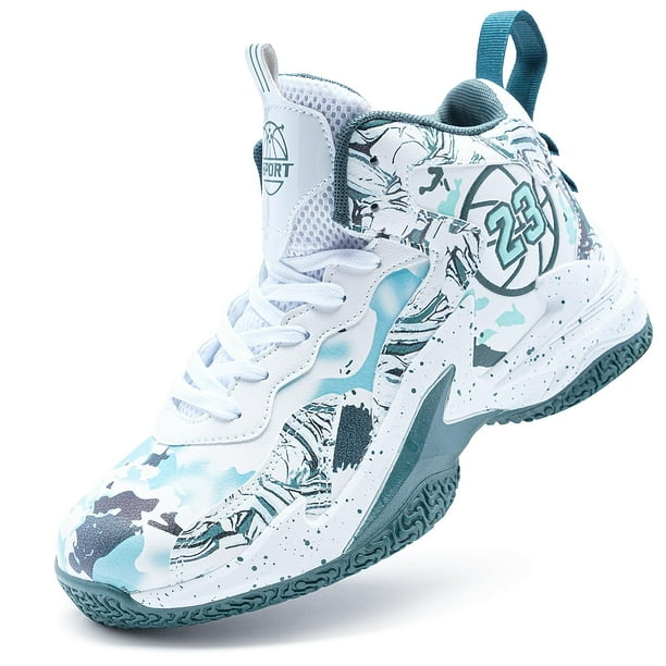 BINQER Zapatillas de baloncesto de caña alta for hombre con amortiguación de malla transpirable y suela antideslizante.