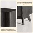 thumbnail image 3 of 29" Modern Sideboard Buffet Cabinet with Storage, Fluted 2-Door Accent Cabinet with Rounded Corners, Walnut Wood Grain Console Table for Coffee Bar, Entryway & Dining Room, Adjustable Shelves, 3 of 7