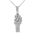 thumbnail image 1 of STERLING SILVER ICE CREAM CONE CHARM NECKLACE :  Pendant with 20" chain, 1 of 1