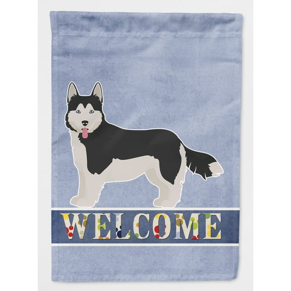 Carolines Treasures CK3731CHF Corgi Husky Mix 2 Welcome Flag Canvas House Size  Large multicolor