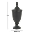 thumbnail image 3 of DecMode 11" x 28" Black Ceramic Fluted Urn Shaped Decorative Jars with Lid, 1-Piece, 3 of 9