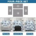 thumbnail image 6 of FOR U DESIGNS Palm Leaf Blue Pattern Recliner Chair Covers with Armrest, Wear-Resistan Slipcover for Sofas Couches Elastic Lazy Boy Recliner Covers with Elastic Bottom, 6 of 8