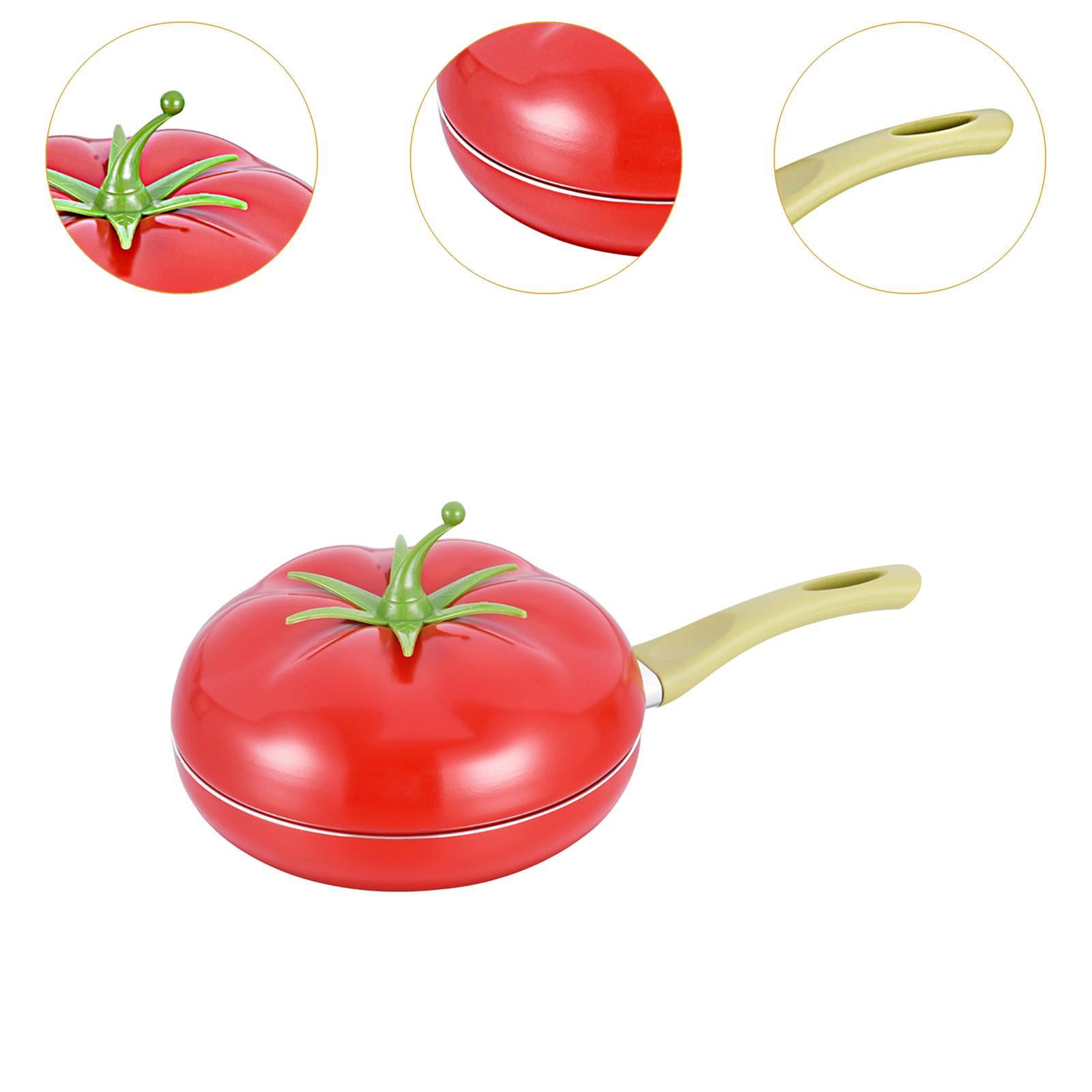 Esquirla Non Stick Frying Pan Pancake Pan with Handle Sauce with Lid Cookware Induction Cooker Compatibility Fry Pan Tomato Shaped