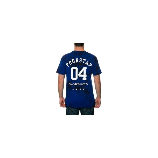 Fourstar Clothing - Camiseta gráfica para hombre, diseño de rayos de las 4 ciudades, azul, pequeño