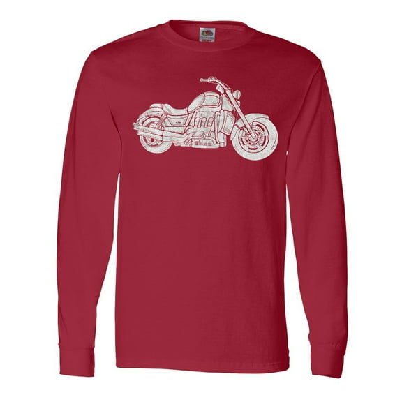 Inktastic Distressed Motorcycle Long Sleeve T-Shirt